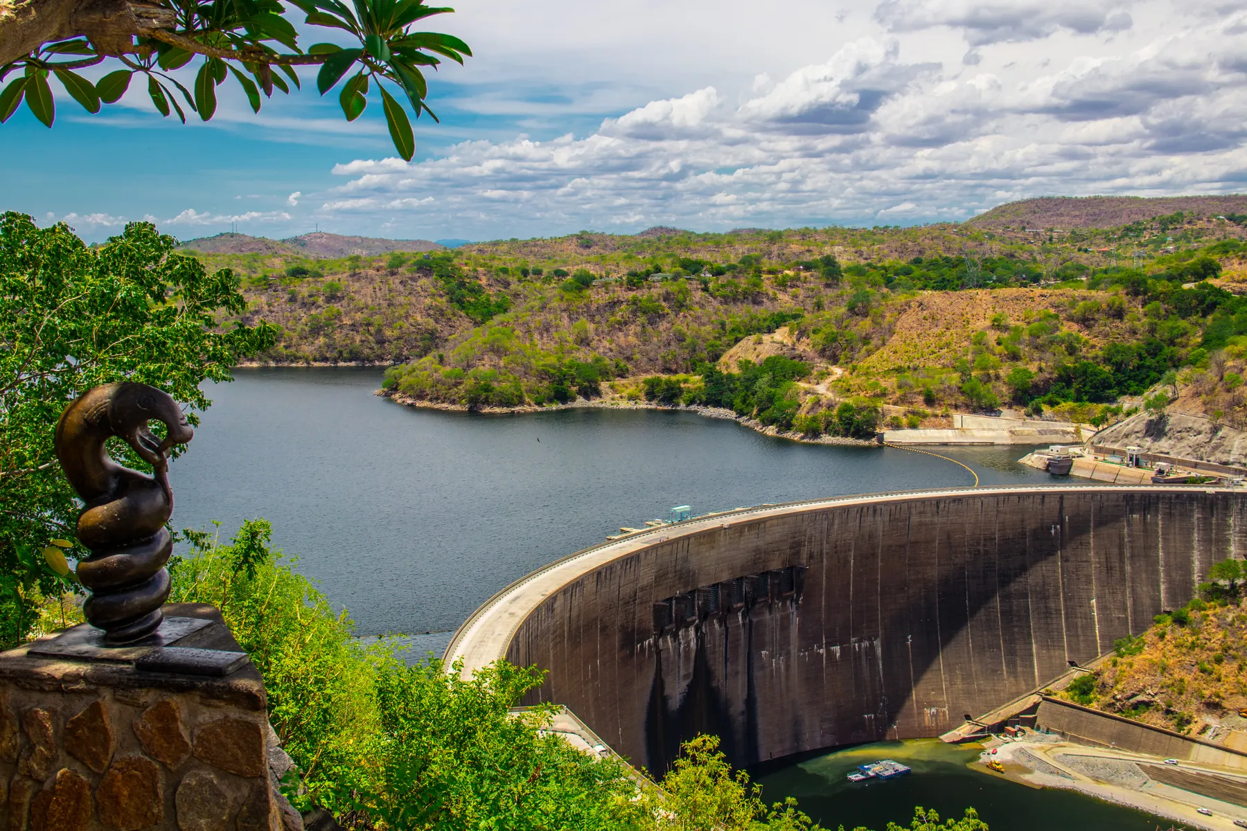 The Kariba Dam wall across the Kariba Gorge