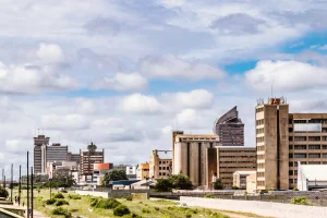 The skyline of Lusaka, Zambia